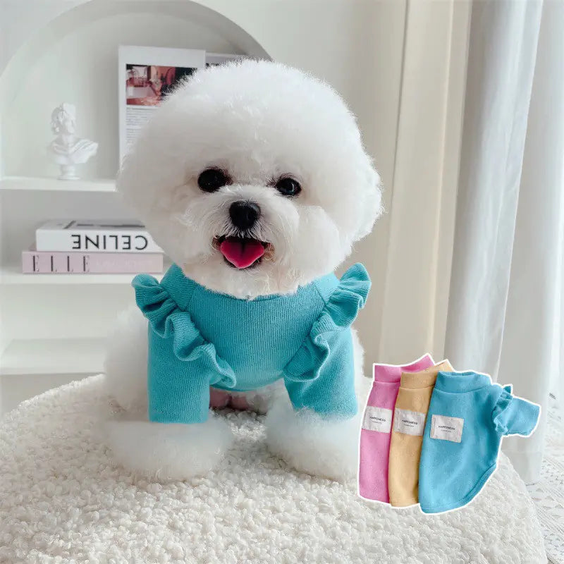 Knitwear Dog Clothes with Small Flying Sleeves