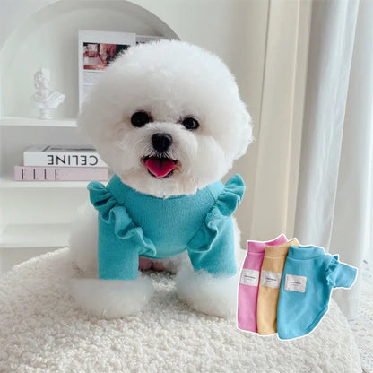 Knitwear Dog Clothes with Small Flying Sleeves