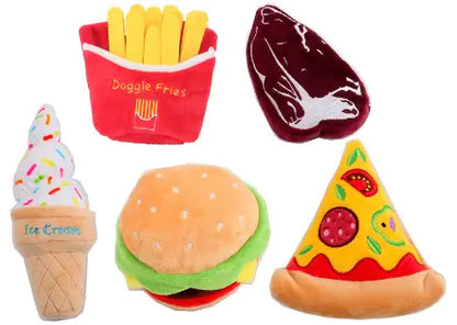 Cute Burger Fruit Dog Toy with Voice Feature